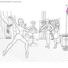 Coloriage Barbie : Coloriage répétition de danse
