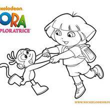 Coloriage de Dora et Babouche qui font la ronde