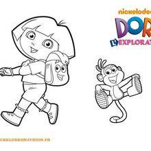 Coloriage de Dora et Babouche