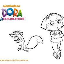 Coloriage de Dora et Chipeur le renard