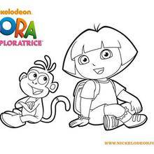 Coloriage : Dora et son fidèle ami