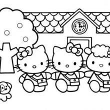 Coloriage de la maison de Hello Kitty