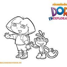 Coloriage du bonjour de Dora et Babouche