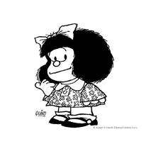 Coloriage de Mafalda qui fait du stop