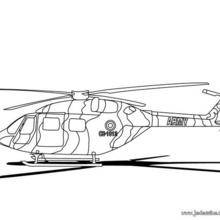 Coloriage d'un hélicoptère de combat