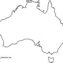 Coloriage : Fond de carte de l'Australie