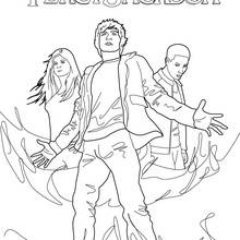 Coloriage Percy Jackson : Percy, Grover Underwood et Anna Beth Chase