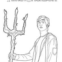 Coloriage Percy Jackson : Percy et son trident