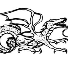 Coloriage d'un dragon à langue de lézard