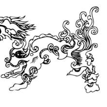 Coloriage d'un etrange dragon