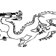 Coloriage d'un long dragon