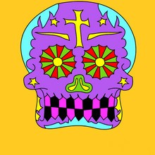 Coloriage FETE DES MORTS MEXICAINE
