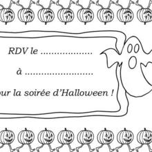 Carte d'invitation Halloween : Coloriage d'un fantôme