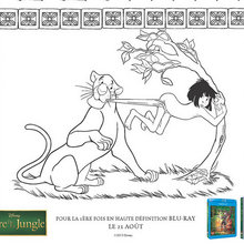 Coloriage Disney : Le Livre de la Jungle - Bagheera et Mowgli