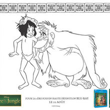Coloriage Disney : Le Livre de la Jungle - Mowgli et King Louie