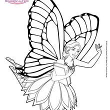 Coloriage Barbie : La fée Mariposa en vol