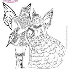 Coloriage Barbie : Le Roi Regellius et la Princesse Catania