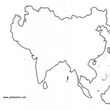 Coloriage : Fond de carte de l'Asie