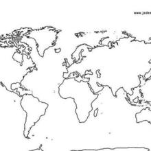 Coloriage : Planisphère, fond de carte du monde