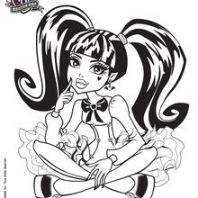 Coloriage : Draculaura assise