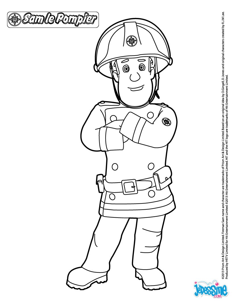 Coloriages sam le pompier à pontypandy - fr.hellokids.com