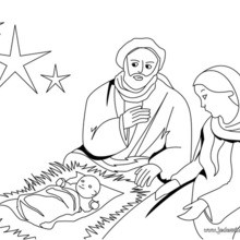 Coloriage de la naissance du Christ