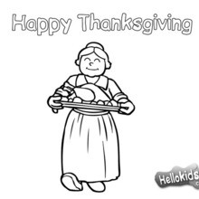 Coloriage : Le repas de Thanksgiving
