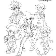 Coloriage : Groupe BEYBLADE 5 personnages