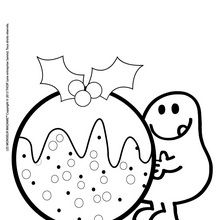 Coloriage : La boule de Noël de monsieur Glouton