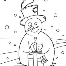 Bonhomme de neige et son cadeau