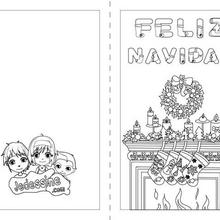 Carte à colorier : Feliz Navidad (en espagnol)