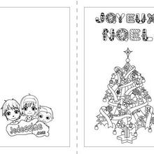 Carte à colorier : Joyeux Noël sapin carte de voeux