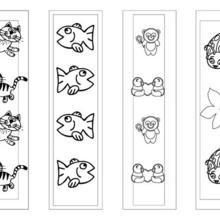 Marque-page : 4 signets d'animaux à colorier