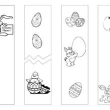 Marque-page : 4 signets Pâques à colorier