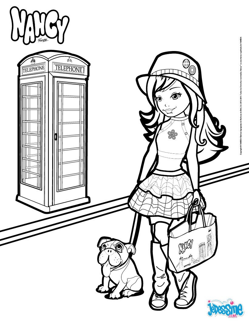 Coloriages nancy et son chien à londres fr hellokids nancy et son chien a londres