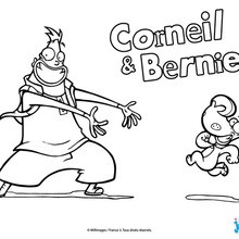 Coloriage : Corneil et Bernie souriants