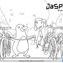 Coloriage : Emma et Jasper au parc à vélos