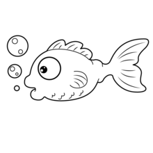 Coloriage application Jedessine : Petit poisson d'Avril