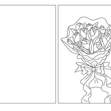 Coloriage : Carte à colorier bouquet fleurs maman