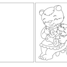 Coloriage : Carte à colorier maman ours