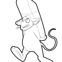 Coloriage : Rat avec une gomme