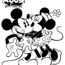 Coloriage Disney : Mickey et Minnie