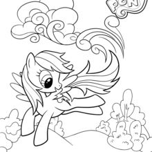 Coloriage : Rainbow Dash joyeux