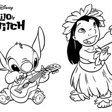 Coloriage Disney : Stitch et Lilo