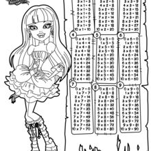Coloriage : Tables de multiplication Monster Hight