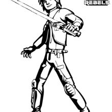 Coloriage Star Wars : Star Wars Rebels - Ezra