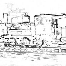 Coloriage d'une locomotive à vapeur