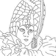 Coloriage : Masque perlé Carnaval Venise à colorier