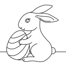 Coloriage : Mignon petit lapin de Pâques