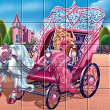 Puzzle : Barbie, La Princesse et la Pop Star en calèche